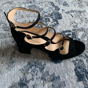 Marion Parke Black Suede Bernadette Heels Sandals